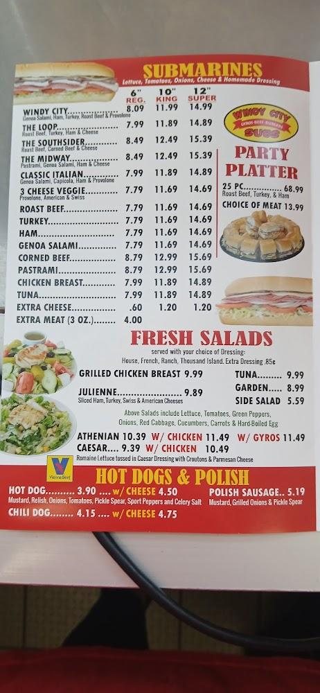 Windy City Subs Menu image 2