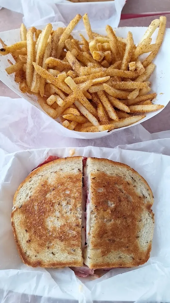 Reuben Sandwich with Garlic Fries